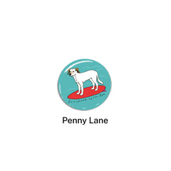 Dog on a Surfboard Badges (pack of 4)