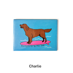 Dog on a Surfboard Magnet