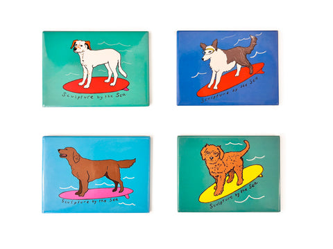 Dog on a Surfboard Magnet